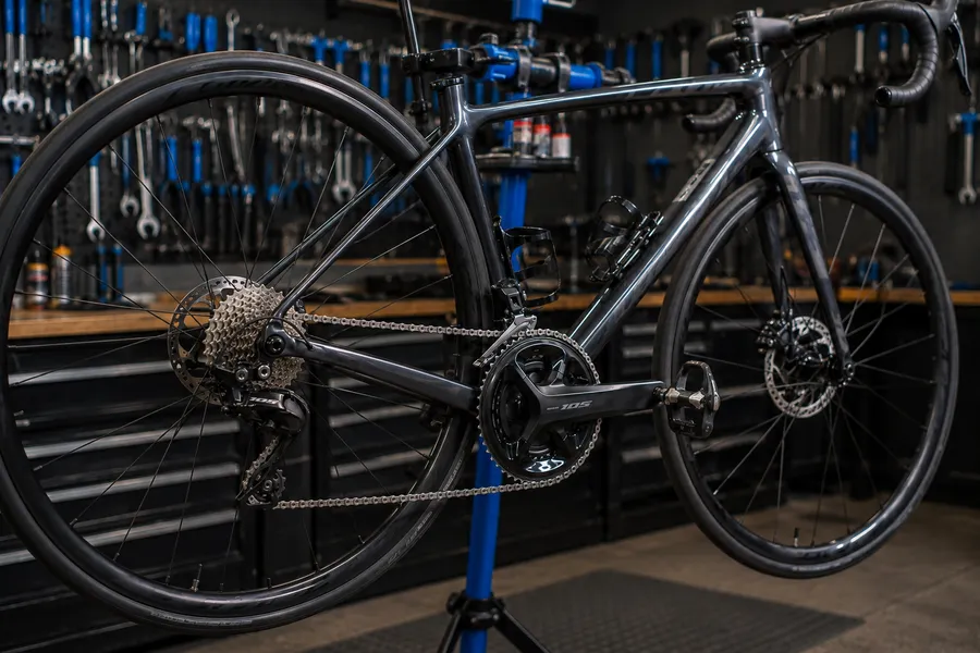 Gear indexing and derailleur repair — close detail
