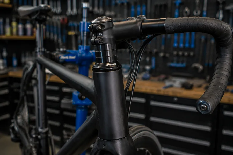 Headset and bearing service — close detail